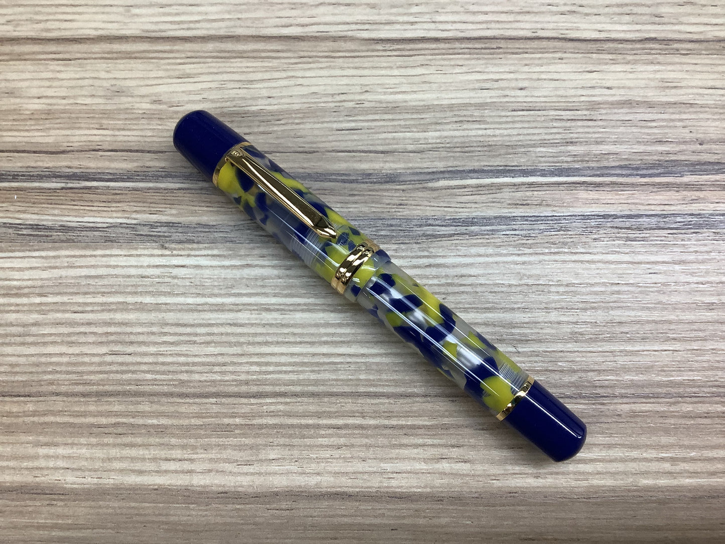 Bexley Blue and Yellow Marble - Rollerball Pen