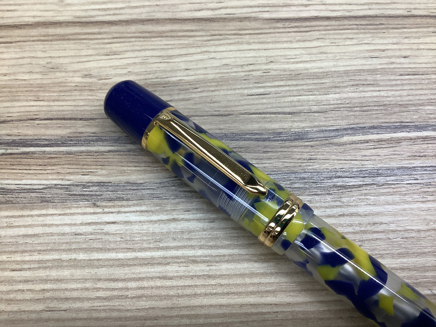 Bexley Blue and Yellow Marble - Rollerball Pen