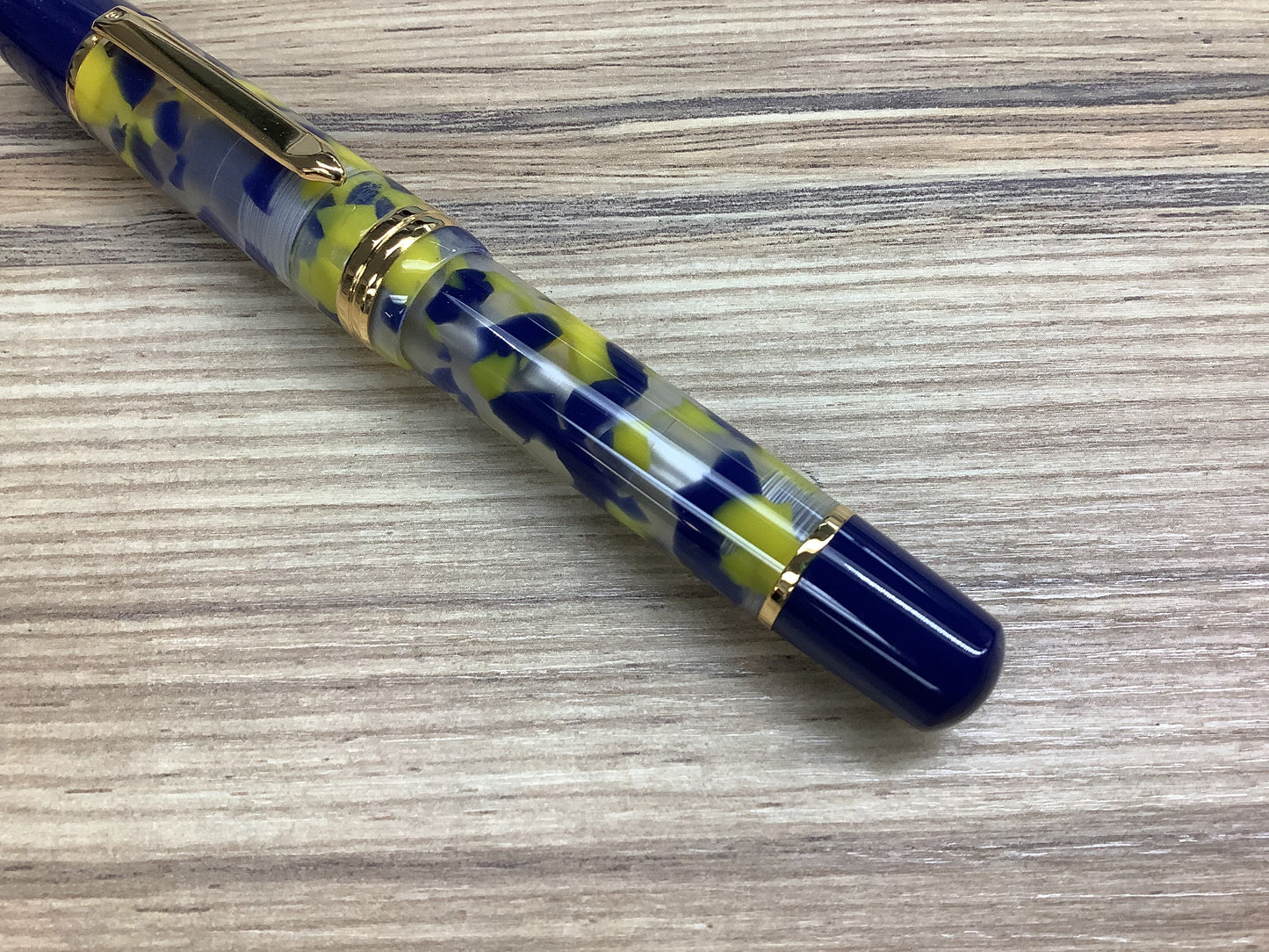 Bexley Blue and Yellow Marble - Rollerball Pen