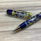 Bexley Blue and Yellow Marble - Rollerball Pen