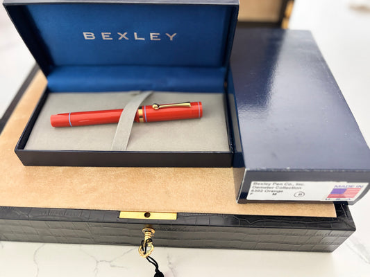 Bexley Demeter Collection Orange Blue Lines Steel Nib - Fountain Pen