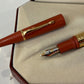 Bexley Taper Cap Orange Ebonite Gold Trim (Circa 2001) - Fountain Pen