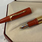 Bexley Taper Cap Orange Ebonite Gold Trim (Circa 2001) - Fountain Pen