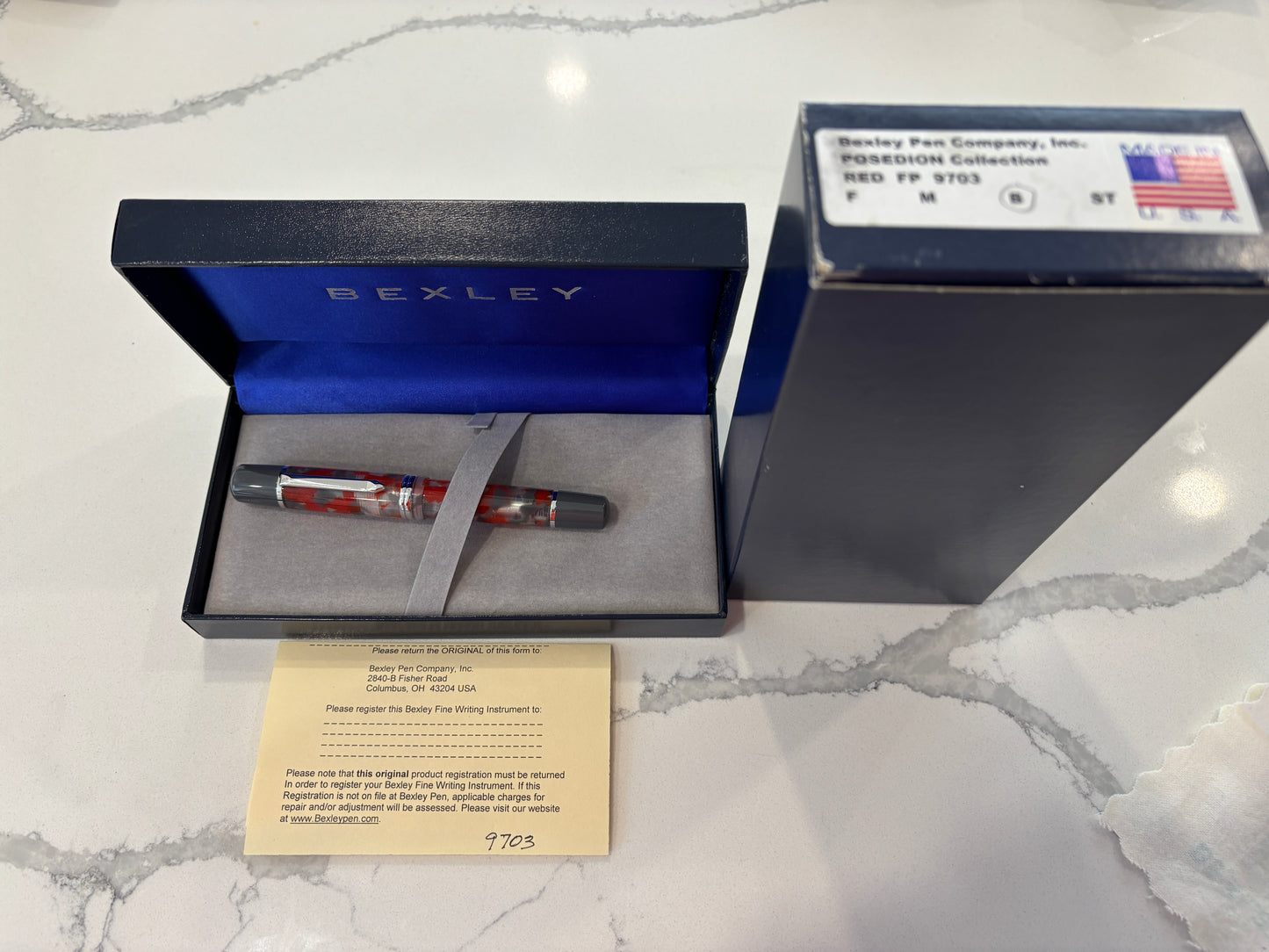 Bexley Poseidon Red Rhodium Trim (Circa 2014) - Fountain Pen