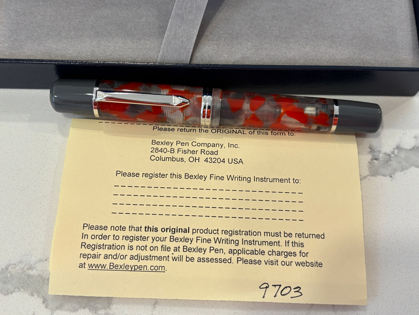 Bexley Poseidon Red Rhodium Trim (Circa 2014) - Fountain Pen