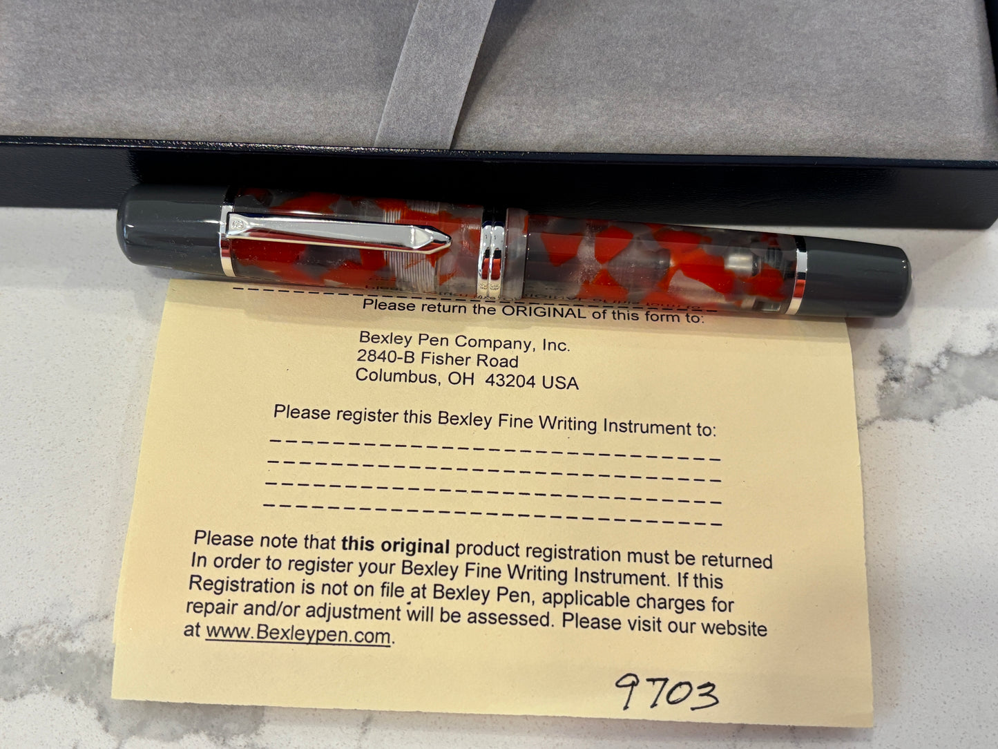 Bexley Poseidon Red Rhodium Trim (Circa 2014) - Fountain Pen