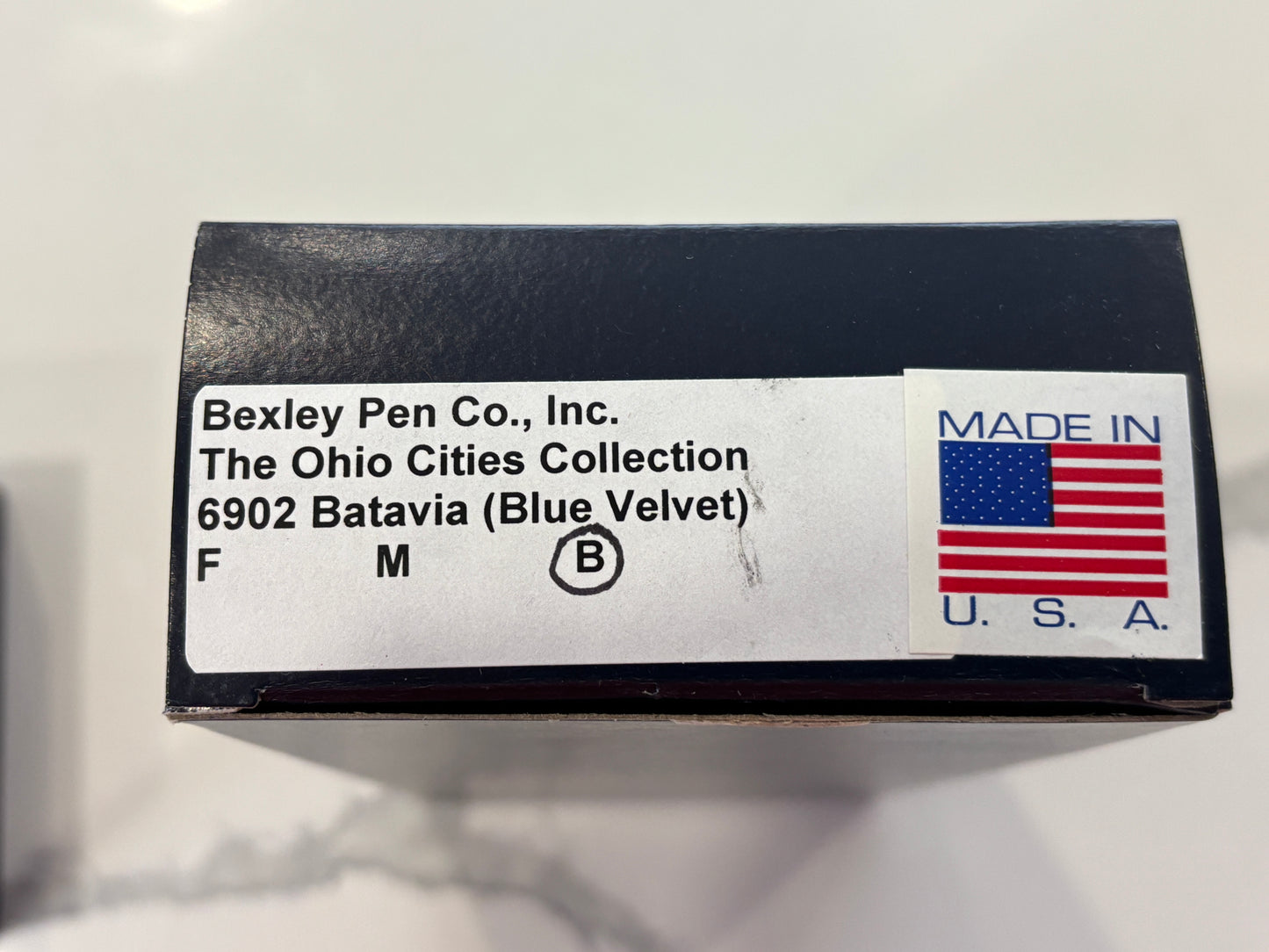 Bexley The Ohio Cities Batavia Blue Velvet Rhodium Trim (Circa 2008) - Fountain Pen