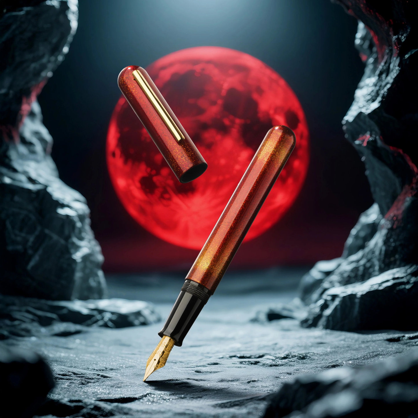 Ikkaku by Nahvalur Blood Moon Urushi Fountain Pen Collection