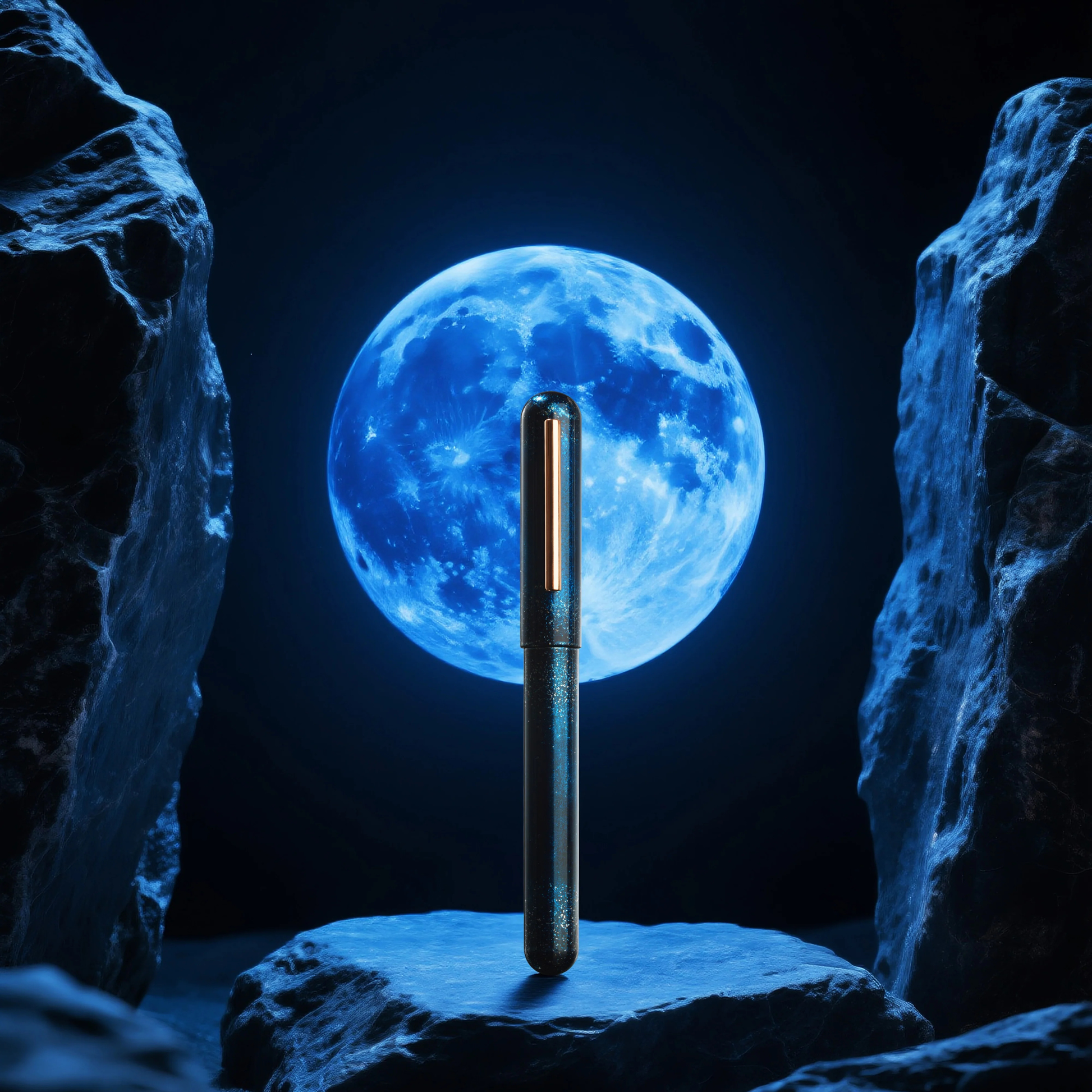 Ikkaku by Nahvalur Blue Moon Urushi Fountain Pen Collection