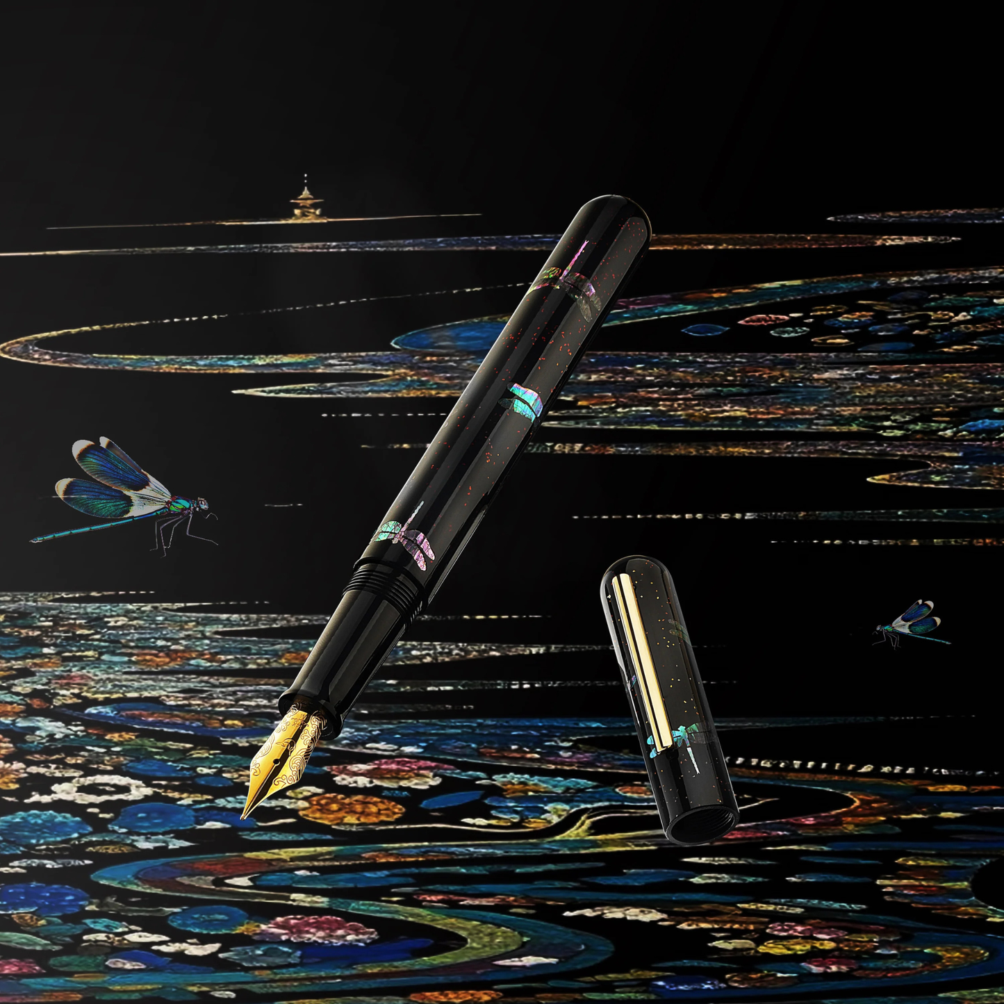 Ikkaku by Nahvalur Dragonfly Urushi Fountain Pen Collection