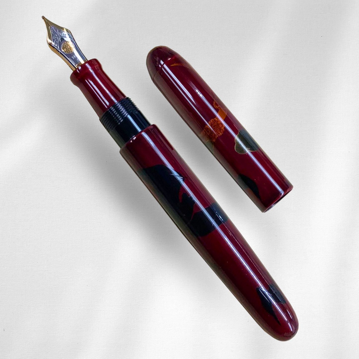 Nakaya Portable Writer Kuro Tamenuri Maki-e Bat Collection