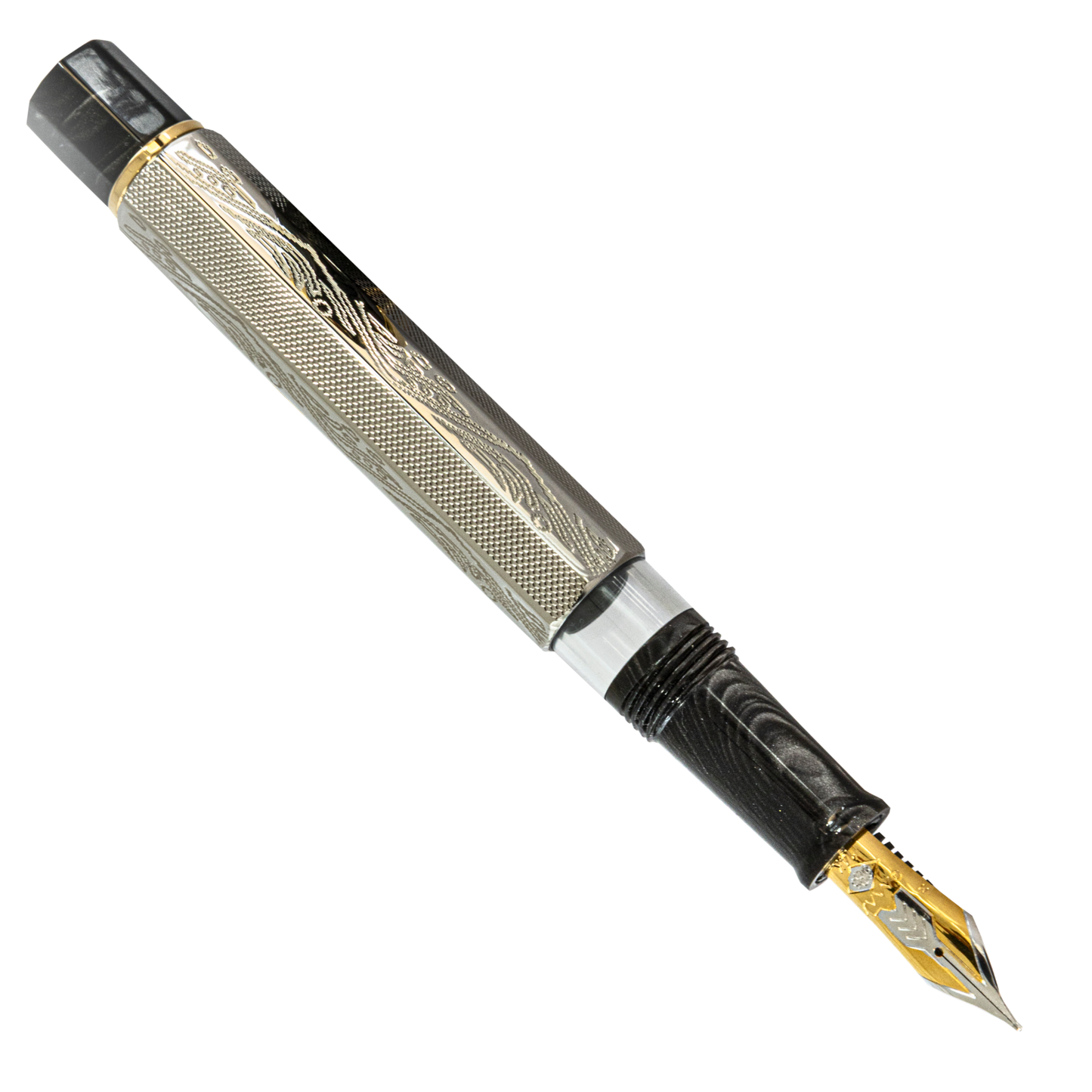 OMAS Cobra Silver Guilloché Fountain Pen