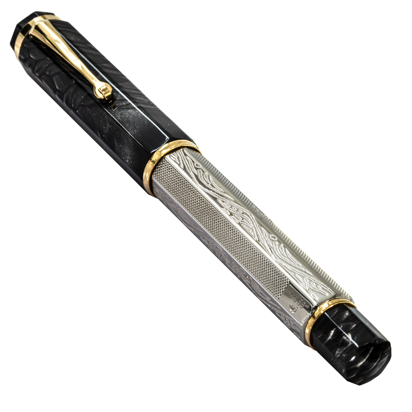 OMAS Cobra Silver Guilloché Fountain Pen