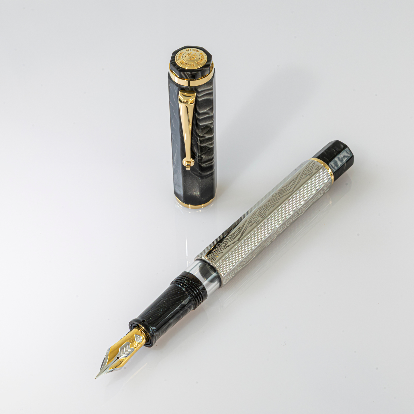 OMAS Cobra Silver Guilloché Fountain Pen