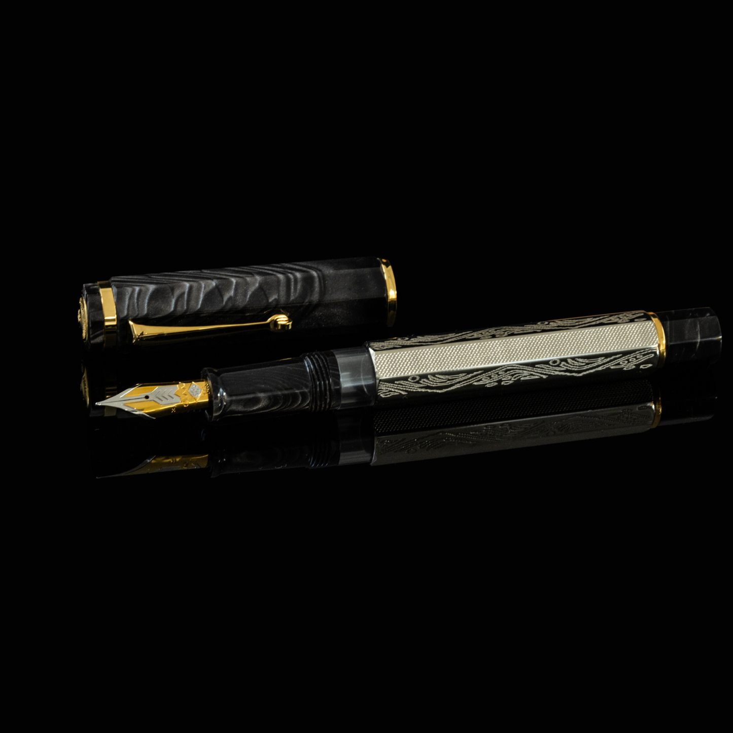 OMAS Cobra Silver Guilloché Fountain Pen