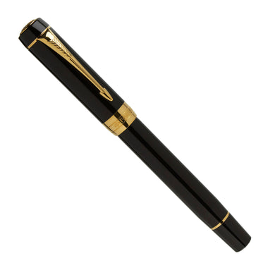 【極美品】PARKER 万年筆 DUOFOLD 黒 18K M 高級品 Parker Duofold International Fountain Pen, Mark 2 - Black, Gold