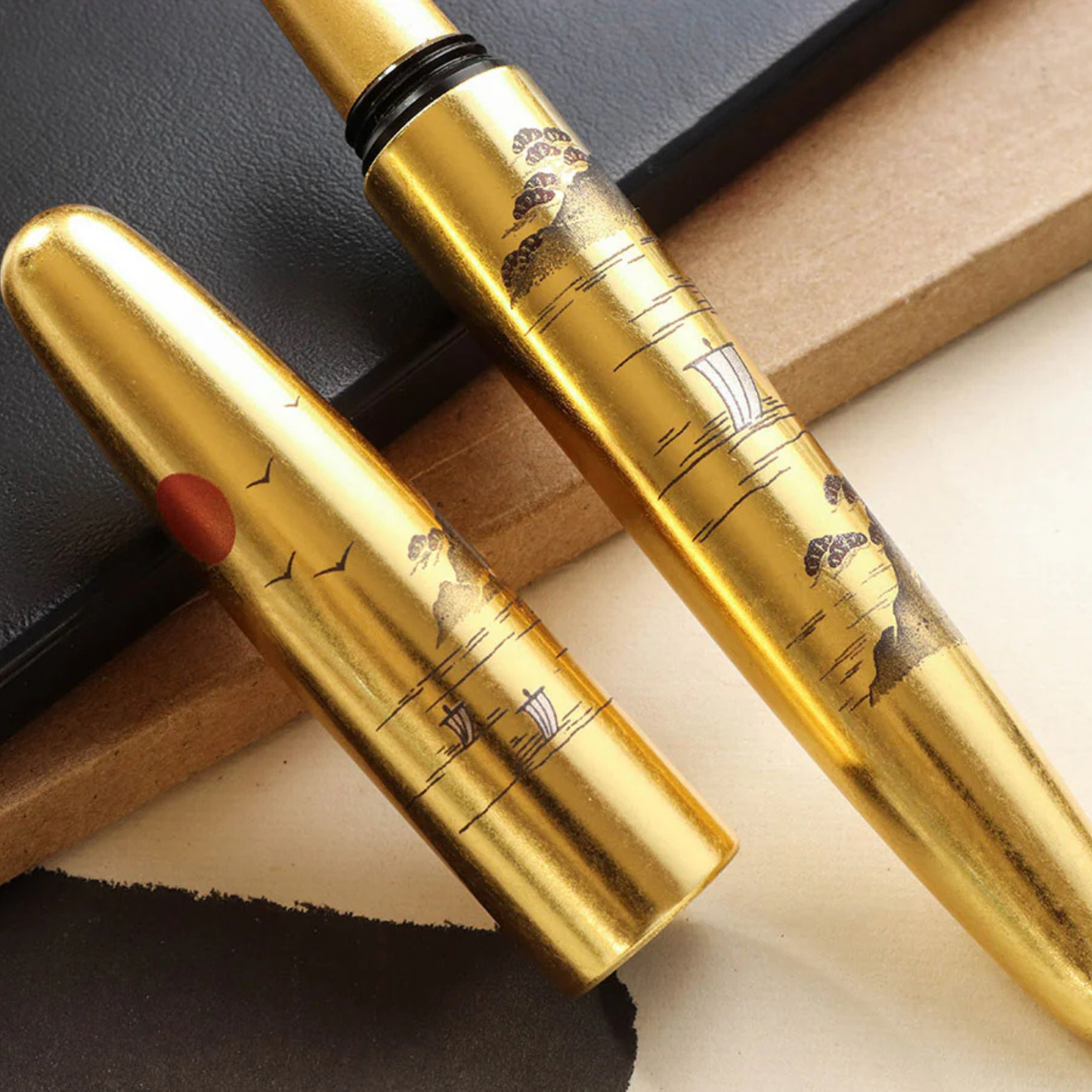 Wancher Dream Pen Rising Sun Maki-e Sansui Fountain Pen