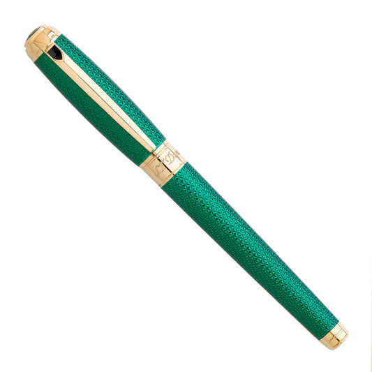 S.T. Dupont Line D Large Firehead Guilloché Emerald