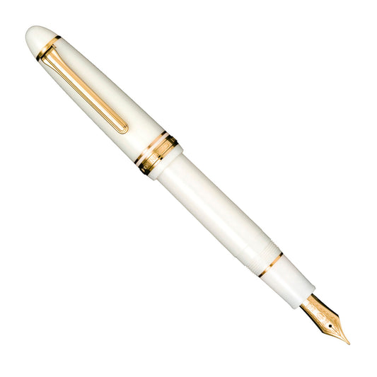 Sailor 1911 Large White w/Gold Trim- Fountain Pen (21Kt Nib)