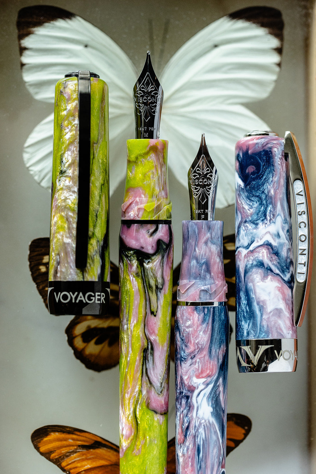 Visconti Voyager Mariposa Painted Beauty with Palladium Trims - Fountain Pen