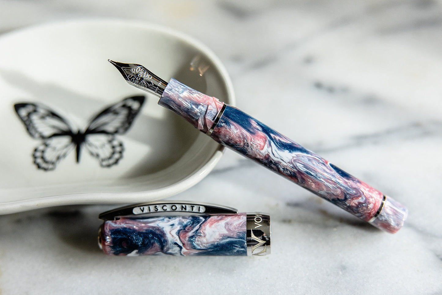 Visconti Voyager Mariposa Painted Beauty with Palladium Trims - Fountain Pen