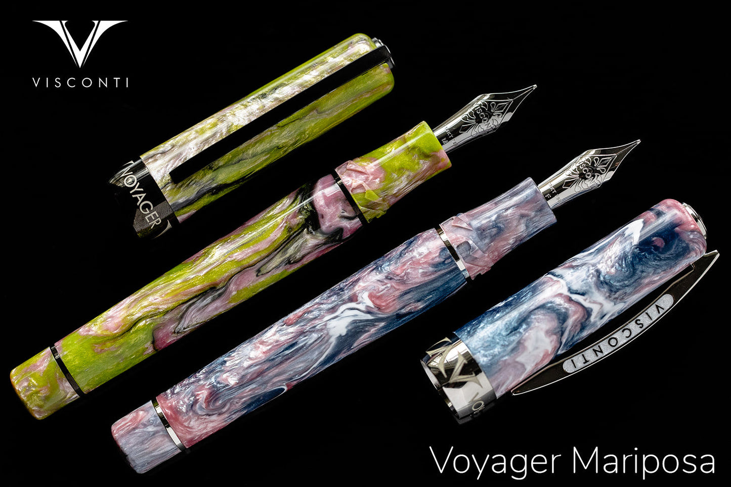 Visconti Voyager Mariposa Painted Beauty with Palladium Trims - Fountain Pen