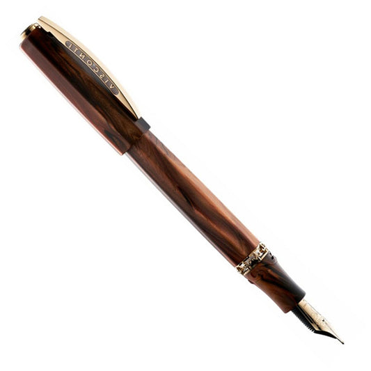 Visconti Medici Briarwood w/Gold Trim - Fountain Pen