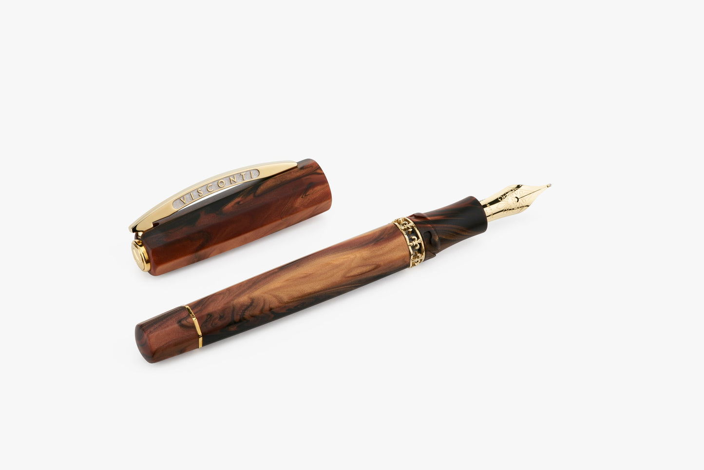 Visconti Medici Briarwood w/Gold Trim - Fountain Pen