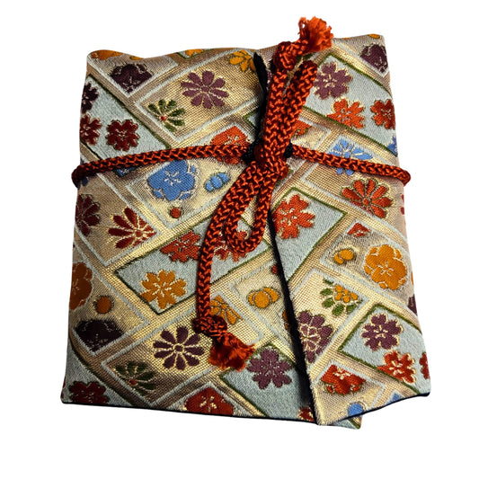 Nakaya Kyoto Nishijin-ori Quintuple Floral Tapestry Pen Pouch - Display Model (No String)