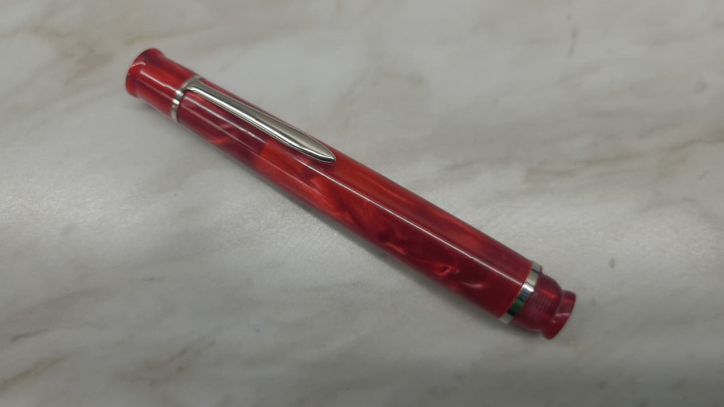 Bexley Tuck-Away Collection Red Pearl Gold Nib - Fountain Pen