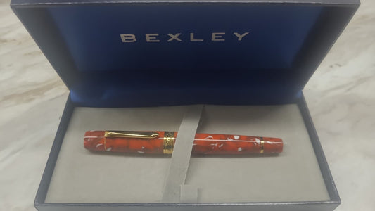 Bexley Custom Admiral Collection Orange & White Steel Nib - Fountain Pen