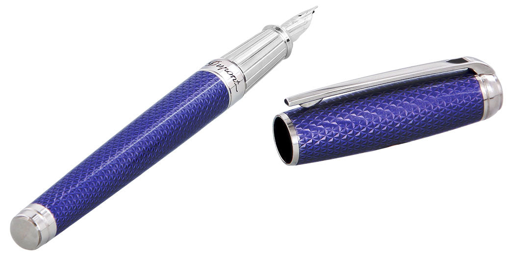 S.T. Dupont Line D Large Firehead Guilloché Ocean Blue