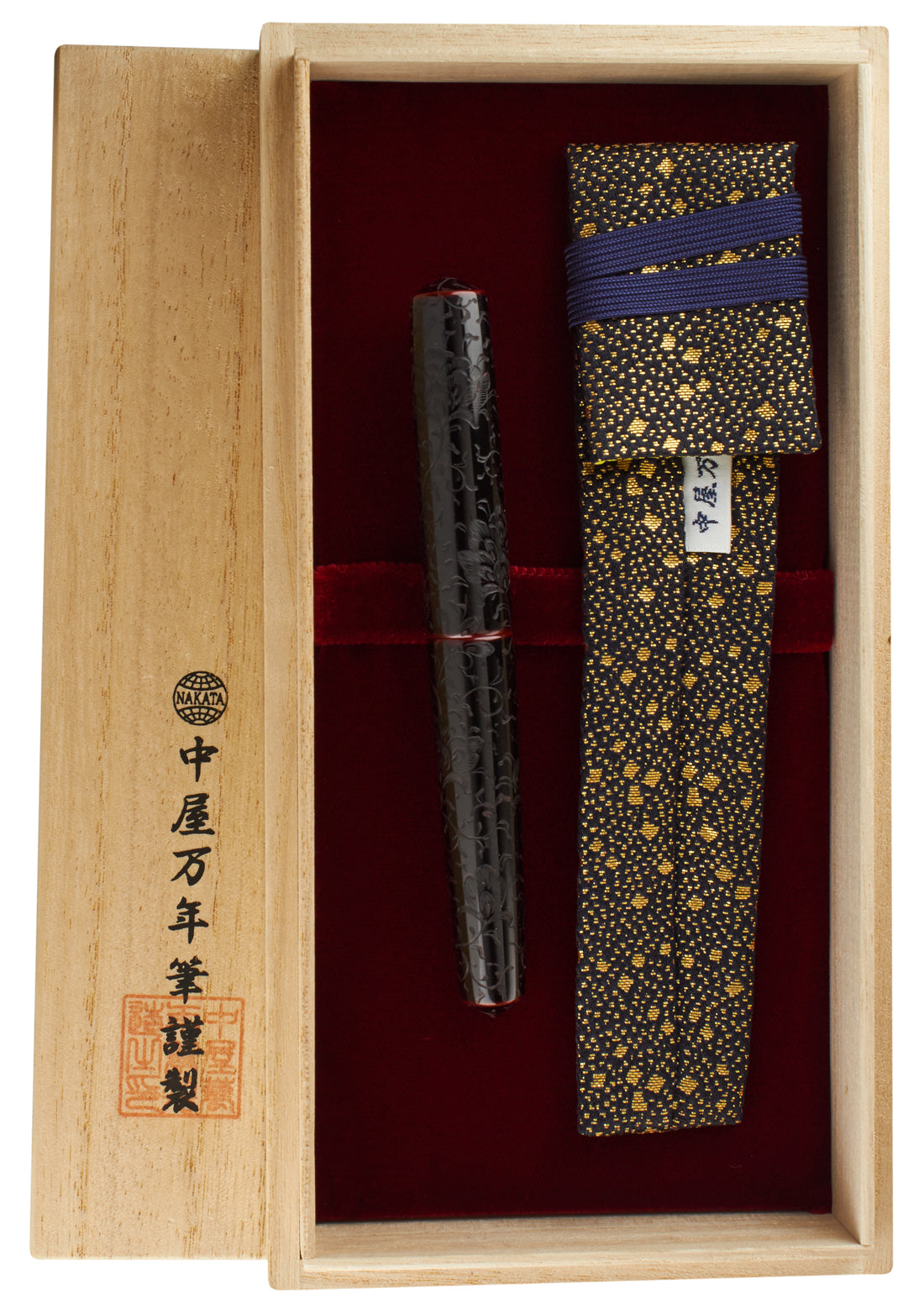 Nakaya Piccolo Cigar Housoge Kuro-tamenuri Charcoal - nibs.com