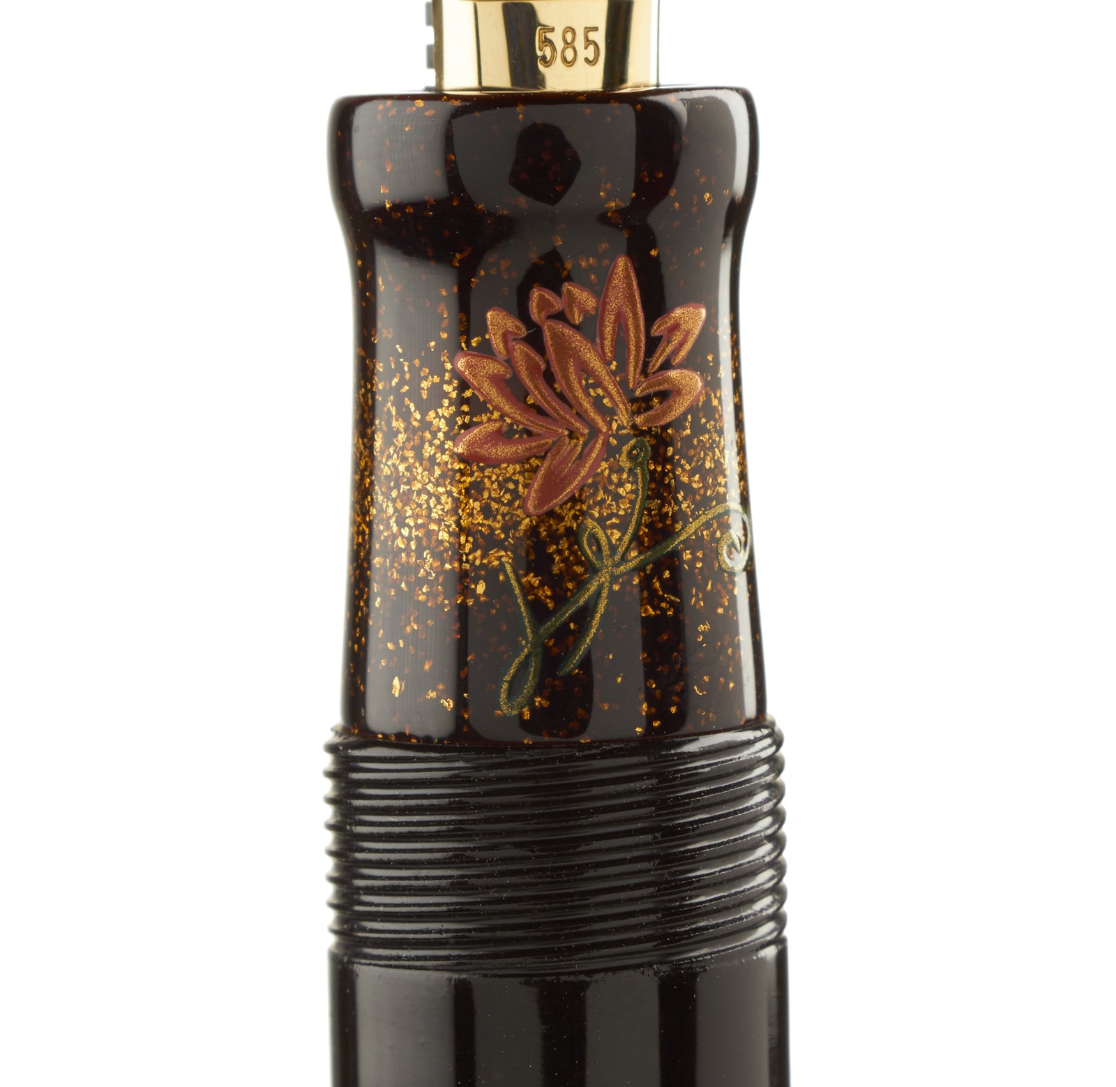 Nakaya Portable Cigar Lotus Maki-e Kuro-tamenuri - nibs.com