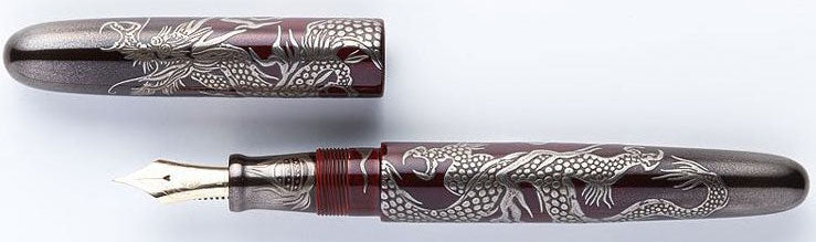 Nakaya Portable Cigar Silver Bokashi Ascending Dragon - nibs.com