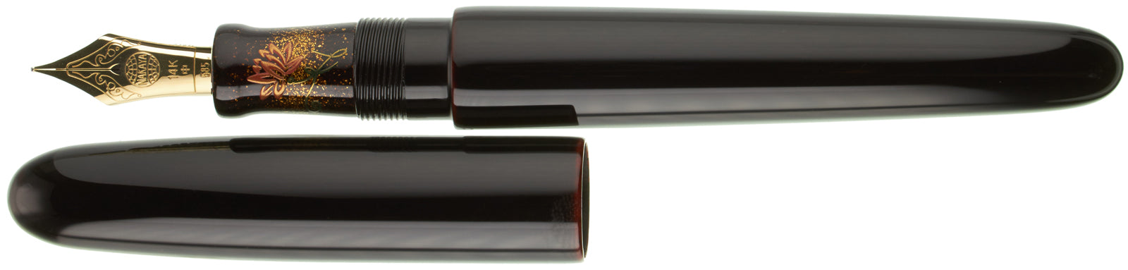 Nakaya Portable Cigar Lotus Maki-e Kuro-tamenuri - nibs.com