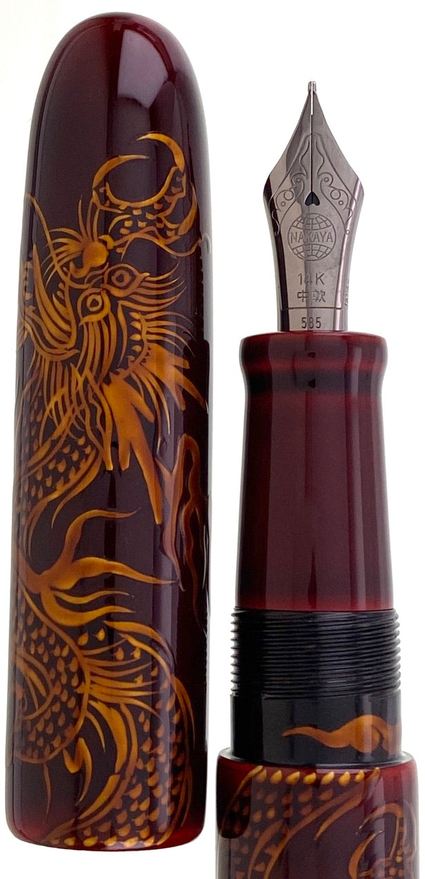 Nakaya 17mm Portable Cigar Ascending Dragon Aka-tamenuri - nibs.com