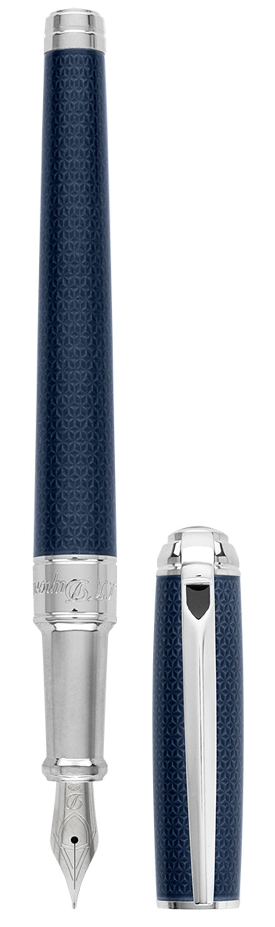 S.T. Dupont Line D Medium Blue Guilloché - nibs.com
