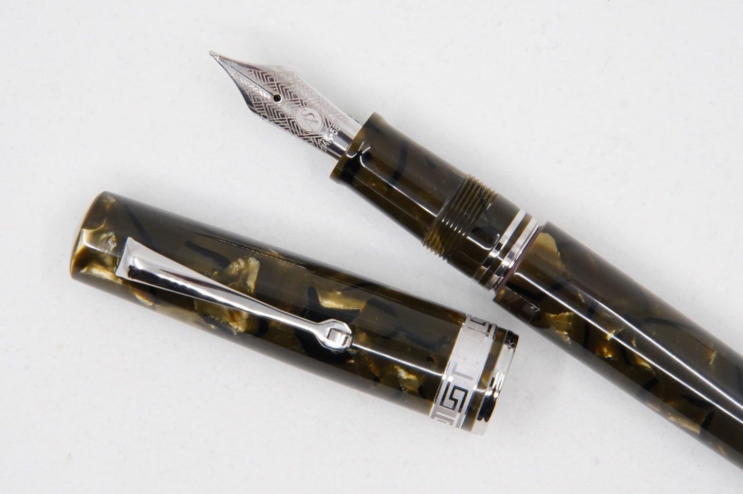 ASC Bologna Medio Green Autumn Celluloid Rhodium - nibs.com