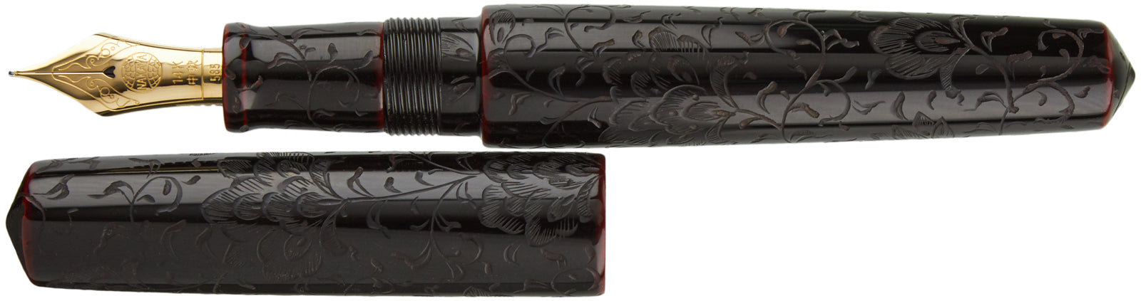 Nakaya Piccolo Cigar Housoge Kuro-tamenuri Charcoal - nibs.com