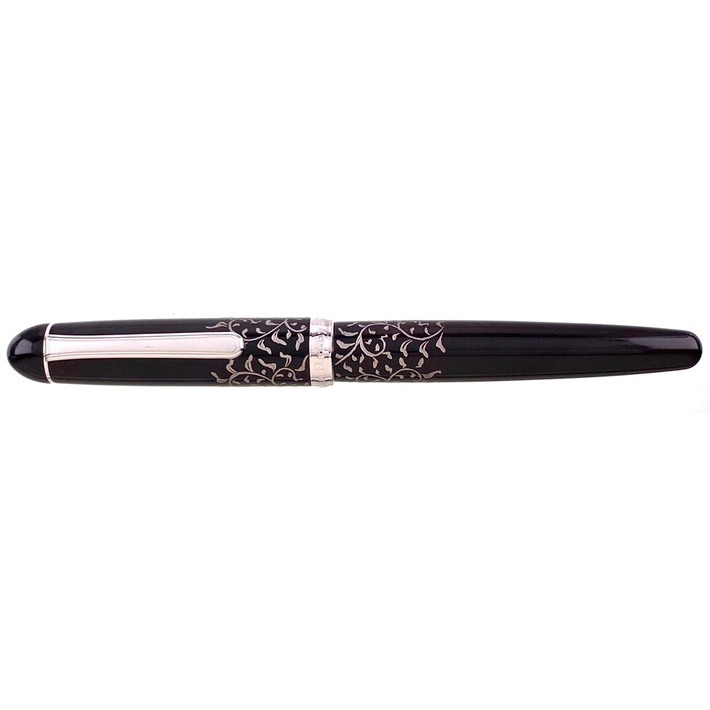 Nakaya Briarwood Deep Gloss Chinkin Arabesque Platinum - nibs.com