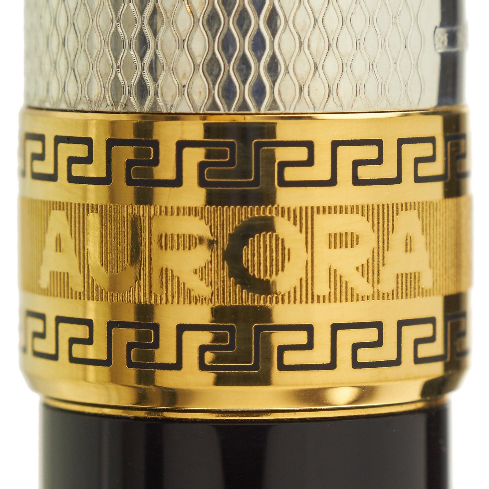 Aurora Optima Black Resin Silver Cap - nibs.com