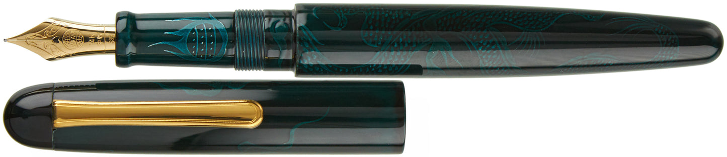 Nakaya Long Writer Ascending Dragon Ao-tamenuri - nibs.com