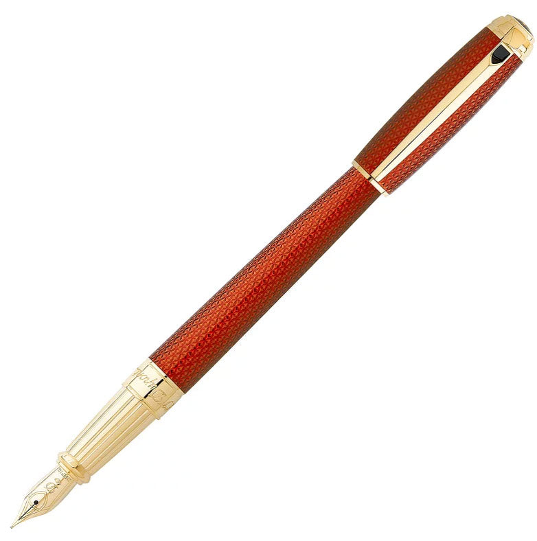 S.T. Dupont Line D Large Firehead Guilloché Amber - nibs.com