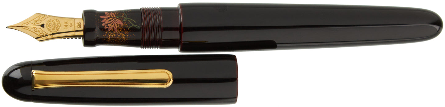 Nakaya Portable Writer Lotus Maki-e Kuro-tamenuri - nibs.com