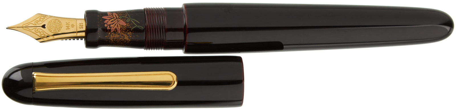 Nakaya Portable Writer Lotus Maki-e Kuro-tamenuri - nibs.com