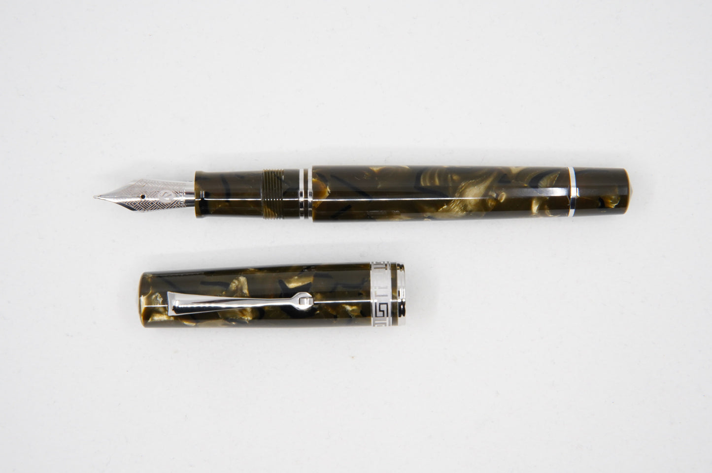 ASC Bologna Medio Green Autumn Celluloid Rhodium - nibs.com