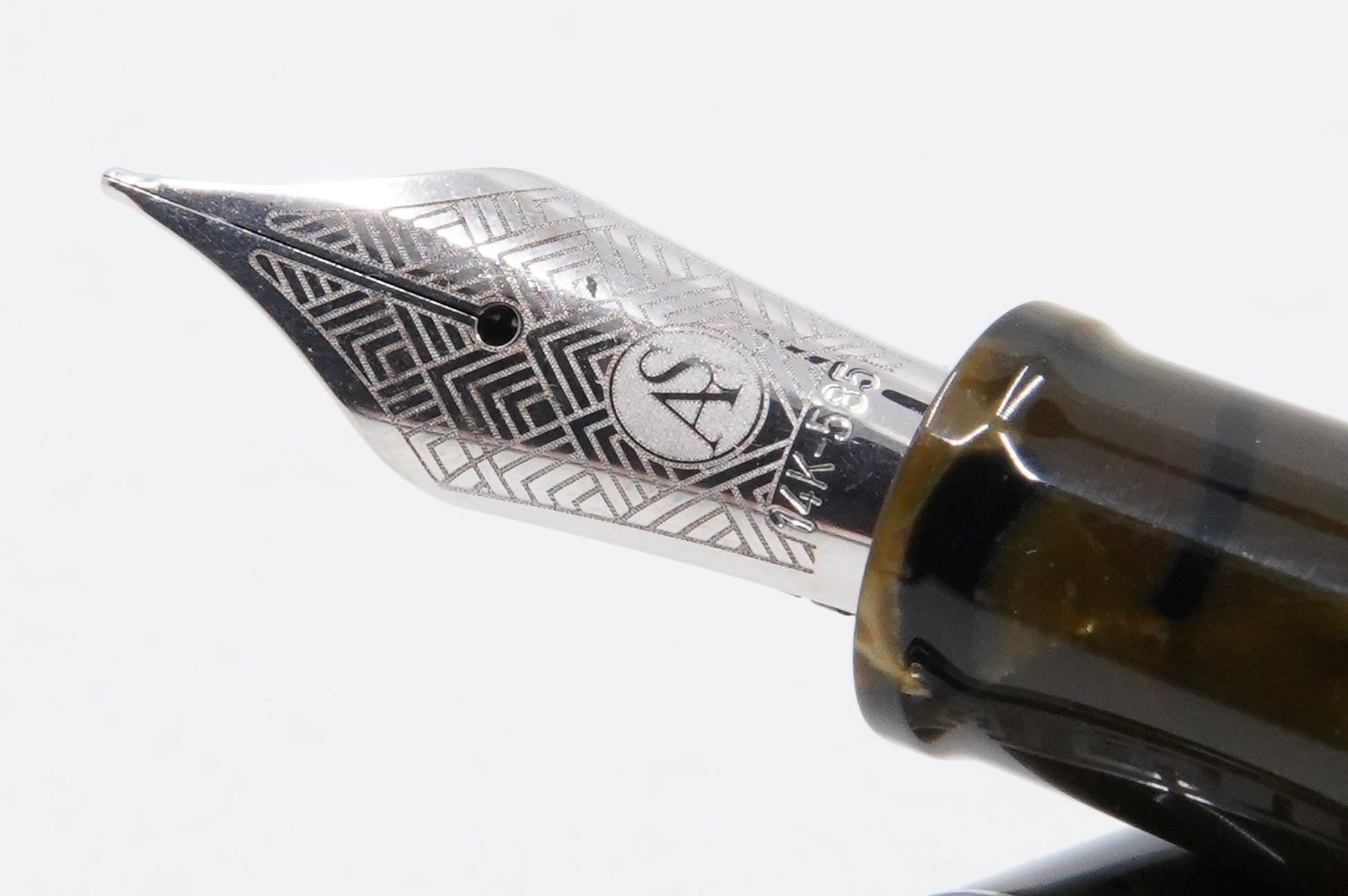 ASC Bologna Medio Green Autumn Celluloid Rhodium - nibs.com