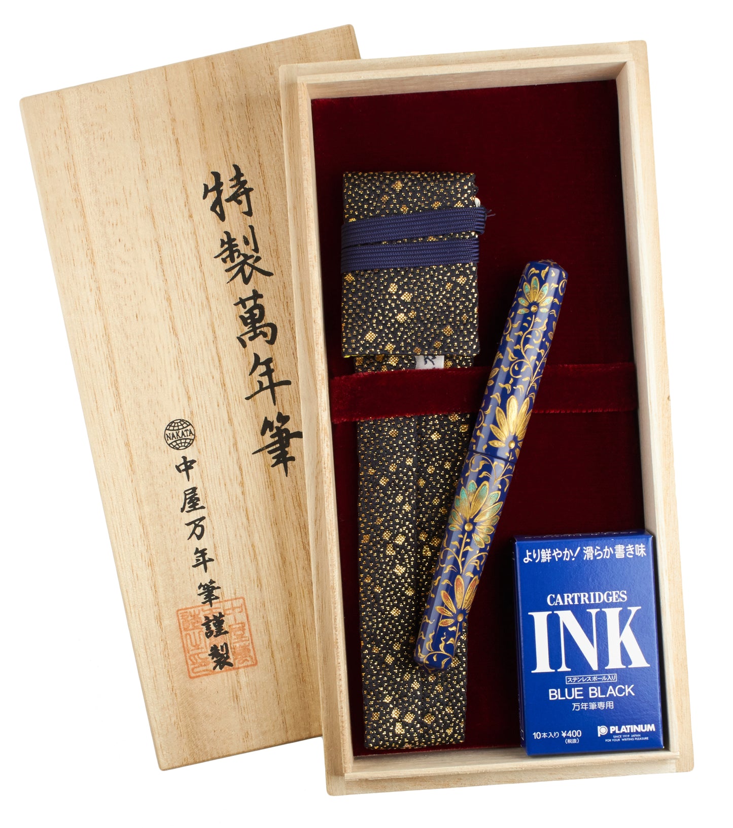 Nakaya Piccolo Cigar Chinkin Palmet Kikyo Colored Powders - nibs.com