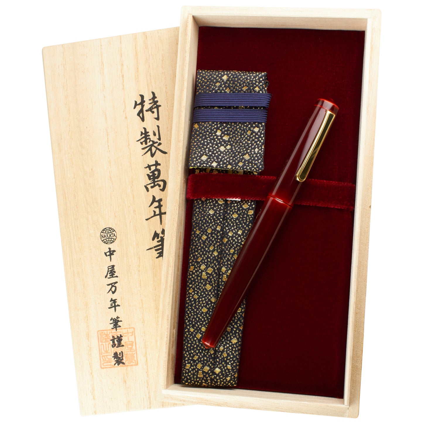 Nakaya Naka-ai Writer Ballpen Aka-tamenuri Gold - nibs.com